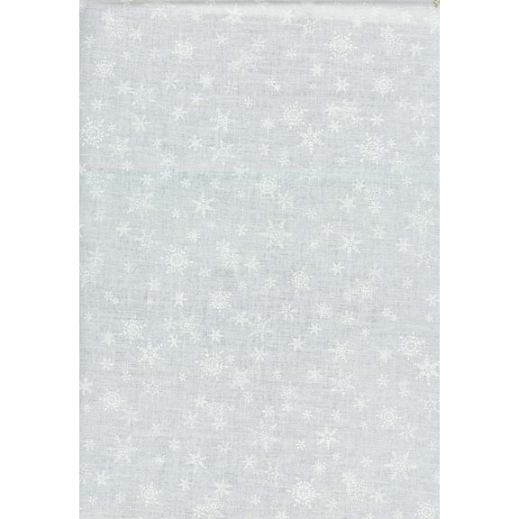 Cotton Snowflakes Snow Winter Christmas Seasonal Nature White Cotton Fabric Print by the Yard (HUE-C9635-WHITE)