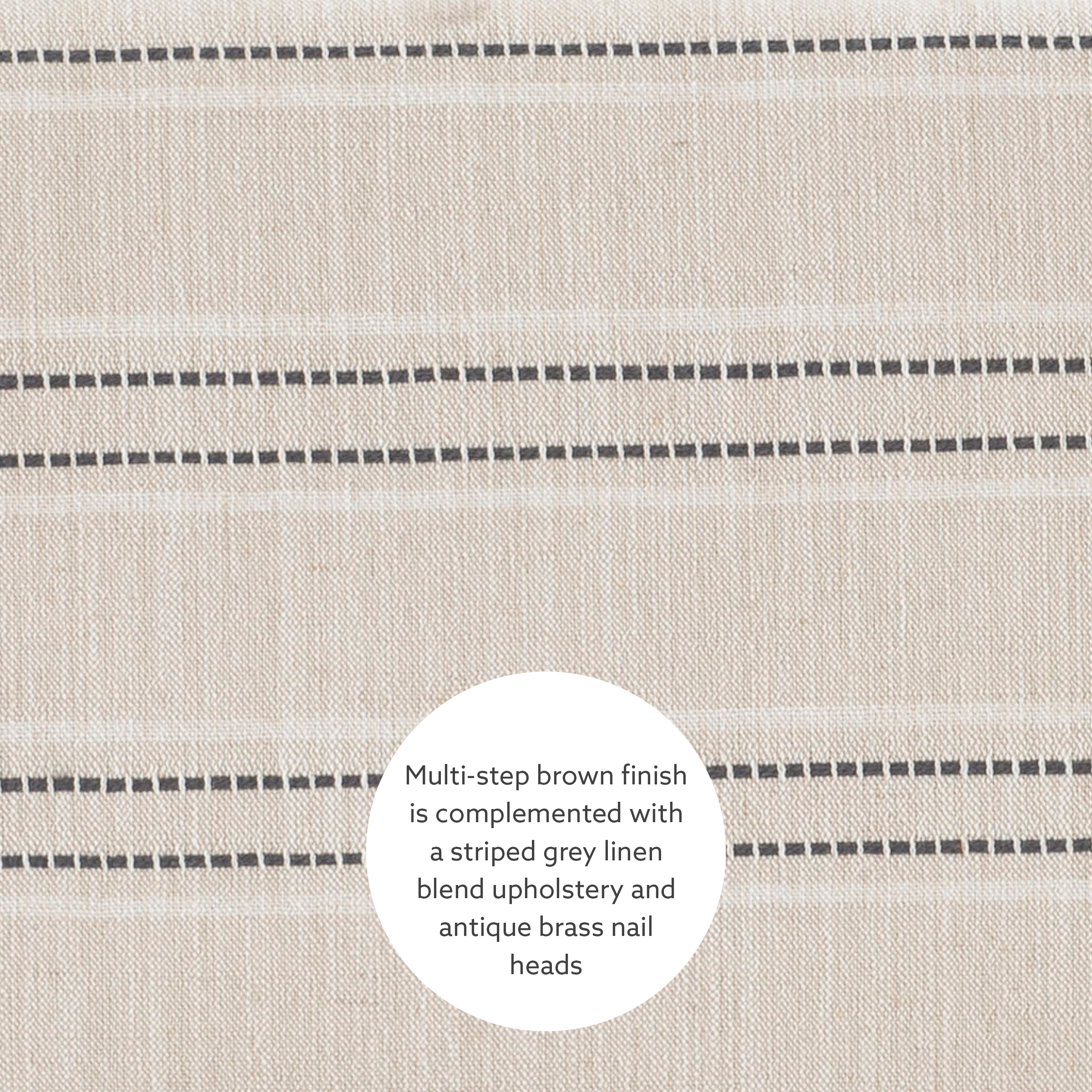 Linon Claridge 3-Piece Counter Height Tavern Set, Rustic Brown with Natural Linen Stripe