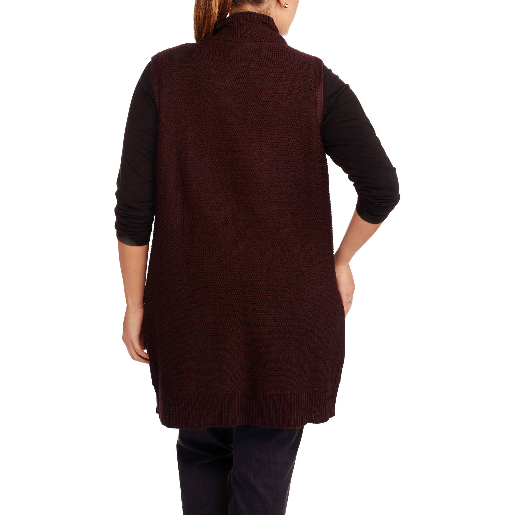 Women's Plus Shawl Collar Sleeveless Sweater Vest Women's Plus Shawl Collar Sleeveless Sweater Vest