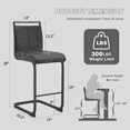 thumbnail image 2 of SUDICA Black PU Leather Counter Height Bar Stools Set of 2 for Kitchen Island, 2 of 6