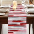 thumbnail image 3 of Table Runners 70 Inches Long Dress Scarves, Red Pink Gray Stripes Farmhouse Coffee/Dining/Kitchen Table Decor, Holiday Table Runner, Modern Abstract Minimalist Retro 13x70 Inch, 3 of 9