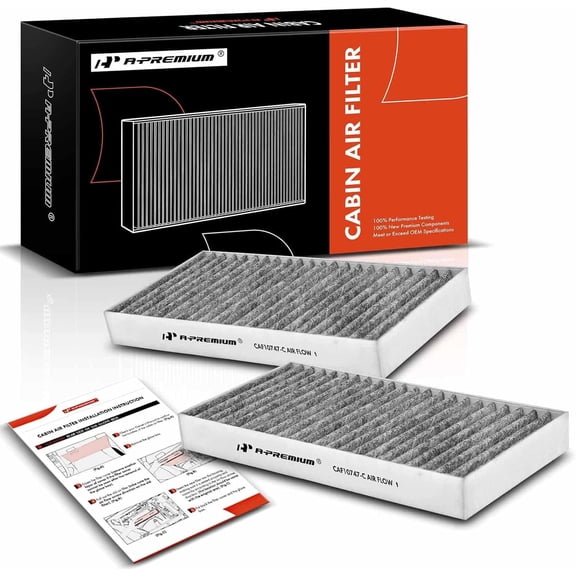 A-Premium 2-PC Cabin Air Filter with Activated Carbon Compatible with Jeep Liberty 2008-2012 & Dodge Nitro 2007-2011