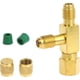 thumbnail image 1 of Conector en T de desconexión rápida, adaptador de núcleo de válvula SAE de 1/4", latón, 1 of 5