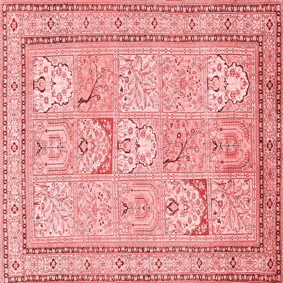 Ahgly Company Indoor Square Persian Red Traditional Area Rugs, 8' Square