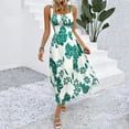 thumbnail image 3 of Women's Floral Ruched Mesh Bodycon Maxi Dress Cowl Neck Long Cami Dress, 3 of 7