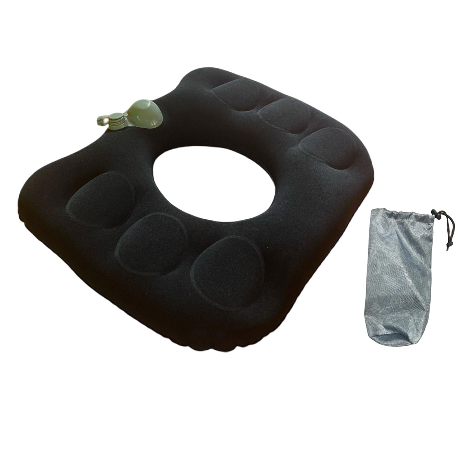 Stgfyxgs Inflatable Donut Seat Cushion Portable Flocking Ergonomic Tailbone Pillow Hollow Center Foldable Support Lightweight Suitable for office desk workers