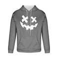 thumbnail image 4 of Sudadera con capucha de Halloween para hombre, informal, de moda, con cuello redondo, estampado, manga larga, blusa de poliéster, 4 of 5