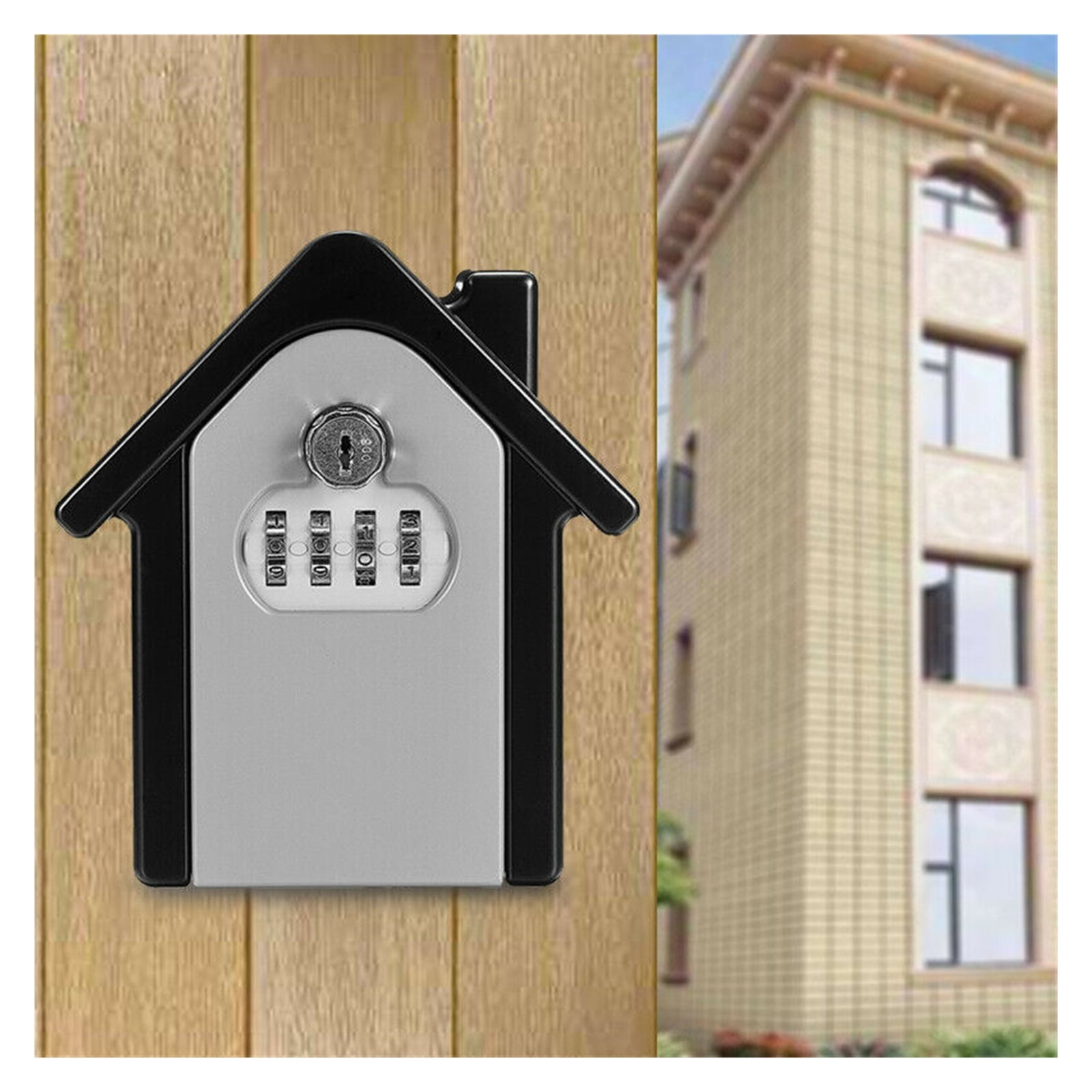 4 Digit Safe , Keys Lock Storage Box Wall Mount Holder Combination Case Organizer Double Insurance For Home Hotel School Universal ,Prevent Theft