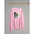 thumbnail image 3 of Half Butterfly Half Daisy Sweatshirt Women -Image by Shutterstock, Female 3X-Large, 3 of 4