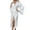 White, variant on Long Sleeve Robe With Elegant Lapel And Tie Belt For Home Wear