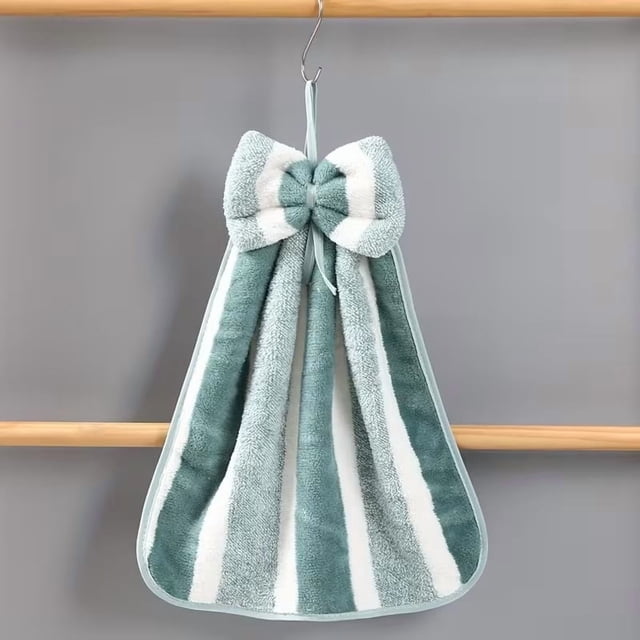 1 toalla de cocina con patrón de rayas de lazo | Toalla de cocina de poliéster absorbente y de secado rápido, perfecta for la limpieza del hogar, solo lavado a mano, toalla facial