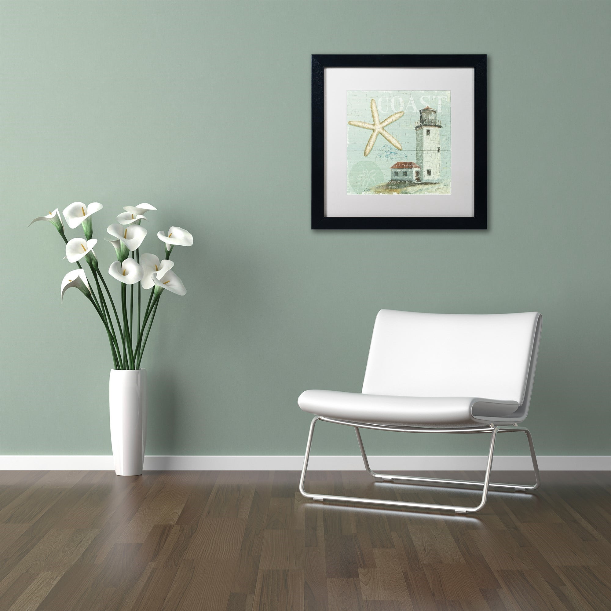 Trademark Fine Art "Beach House II" Canvas Art by Lisa Audit, White Matte, Black Frame