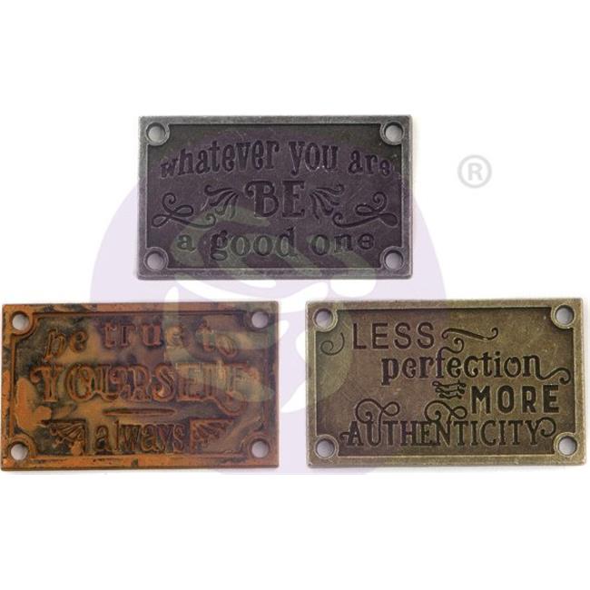 Finnabair Mechanicals Metal Embellishments-Old Plates 3/Pkg