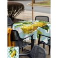 thumbnail image 5 of Outdoor Tablecloth with Umbrella Hole for Patio/Picnic/Party/Camping, Yellow Lemon Waterproof Table Cloth Square Cover Washable, Summer Oil Painting Fruits Polka Dot Green (54"x 54"), 5 of 9
