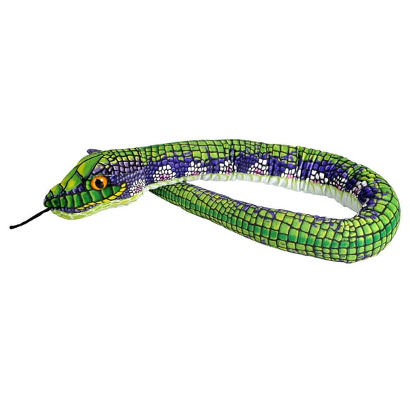 Wild Republic Plush Snake  Green Scales Snake Stuffed Animal, 54 Inches