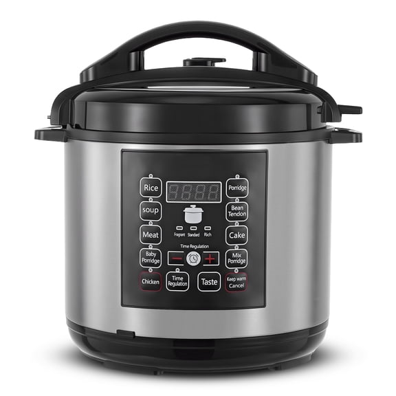6.5 Quart Electric Pressure Cooker, 12-in-1 Multi-Functional Slow Cooker, Rice Cooker, Saute Pan, Soup Pot, Egg Cooker, Warmer, Preset Cooking, Stainless Steel