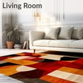 thumbnail image 2 of Ultra Soft Area Rug, Ember Abstract Geometric Shape Throw Indoor Floor, Non Slip, Stain Resistant, Washable Area Rugs for Living Room, Bedroom(Orange, 5X7), 2 of 8