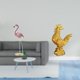 thumbnail image 2 of Estatua de resina de flamenco con figura de pollo. Estatua decorativa de animal en resina con plumas en relieve. Adecuada para H, 2 of 8