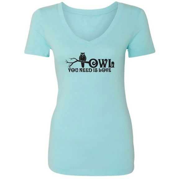 Owl You Need Is Love Womens V-Neck Tee