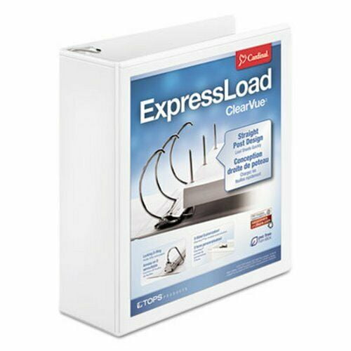 Cardinal ExpressLoad Locking D-Ring Binder, 3' Capacity, White (CRD49130)