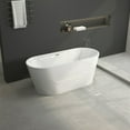 thumbnail image 5 of Barara King Modern Soaking Bathtub,Bathtub, 67" Acrylic Freestanding Bathtub, stand alone bathroom tub, Glossy White, Toe-tap Chrome Drain, 5 of 15