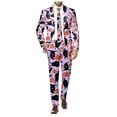 thumbnail image 3 of Men's Halloween Printed Suit Set Formal Jacket with Matching Trousers and Top for Party Outfit, 3 of 6