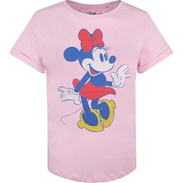 Disney - Camiseta de Minnie Mouse para Mujer (Rosa Claro, Azul, Rojo)