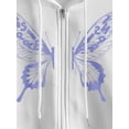thumbnail image 3 of Biekopu Women's Autumn Casual Hooded Coat Long Sleeve Butterfly Print Zip Up Hoodie with 2 Pockets, 3 of 7