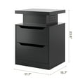 thumbnail image 2 of Asofer Nightstand with Charging Station, 2 Drawers, RGB Lights - Modern Wood Bedside Table,Black, 2 of 10