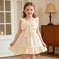 thumbnail image 2 of Shachafan Girls Sleeveless Flutter Dress With Bowknot Backless Summer Casual Party Wear Toddler Baby Floral Print Outfit Girls Holiday Outfits, 2 of 9