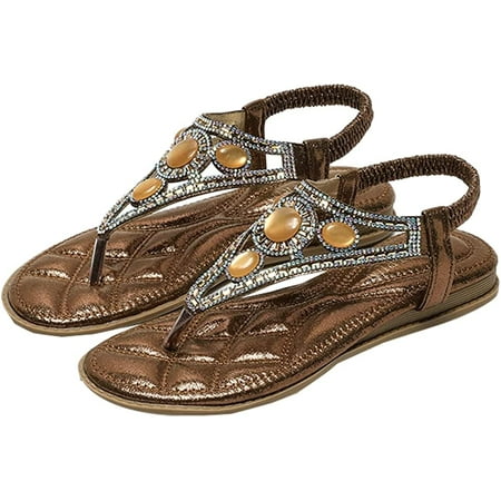 

CoCopeaunts Womens T Strap Sandals with Ankle Strap Summer Open Toe Dress Sandals Woman Hollow Out Beach Flip Flops