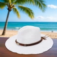 thumbnail image 2 of ibiyuan Sun Hats For Women,Summer With Accessory Band Large Brimmed Hat Beach Holiday Fashion Casual Style Shade Sun Hat, 2 of 3
