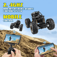thumbnail image 4 of 1:16 Scale Remote Control Car with 1080P FPV Camera for Kids, Anpro 2.4GHz Off-Road High Speed Remote Control Monster Truck for Kids Adults, 2 Batteries, Black, 4 of 8