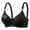 Black, variant on Xunlbb Wireless Bras for Women, Bras for Women No Underwire Women's Non Steel Ring Style Printed Gathered Middle Button Breathable Underwear Daily Bra M-3XL
