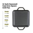 thumbnail image 5 of Lodge 11" Cast Iron Square Grill Pan - Chef Collection - Pre-Seasoned Cast Iron Pan - Versatile Cooking - Indoor & Outdoor Use - Incredible Heat Retention, 5 of 6