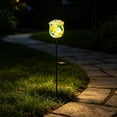 thumbnail image 7 of Solar Hand Blown Glass Rose Garden Stake Light Outdoor Decorative Ground Insert Art Glass Flower Yard Ornament, 7 of 7