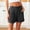 Black, variant on Womens Summer High Waist Cotton Shorts Roll Up Pleated Zippered Wrap Hem Wide Leg Shorts with Pockets