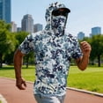 thumbnail image 7 of Men's Lightweight Camouflage Gradient Quick Dry Fishing Hoodie Shirt - UPF 50+ Sun Protection Short Sleeve Shirts with Neck, 7 of 7