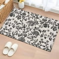 thumbnail image 2 of Farmhouse Black Large Area Rugs for Bedroom Living Room, Soft Non Slip Carpet Bedside Rug, Vintage Flower Leaf Botanical Plant Rectangular Floor Cover Kitchen Accent Rug 2'x3' for Dining Room/Office, 2 of 9