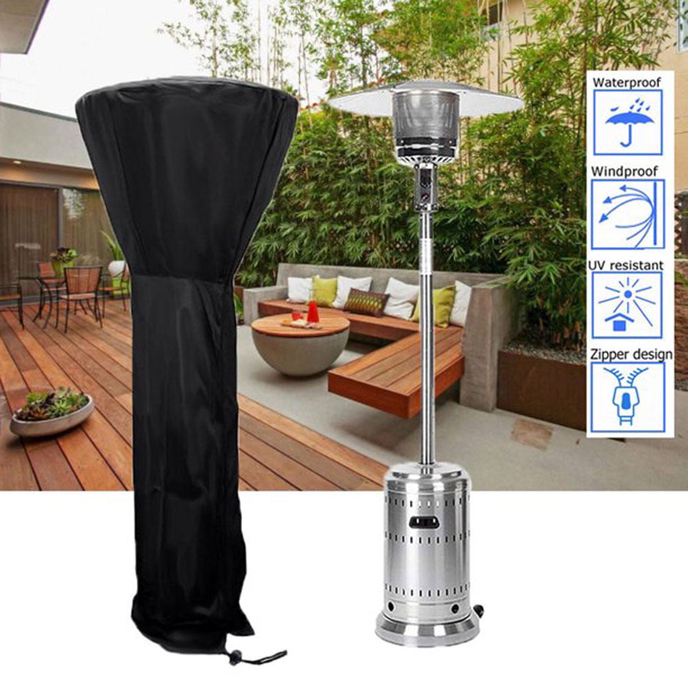 Details about   210D Patio Heater Cover Propane Padded Heater Lamp Cover Waterproof Zipper Black 
