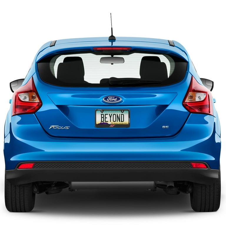 iPick Image for Ford ST Black Carbon Fiber Look ABS Plastic License Plate Frame for Focus Explorer Escape Edge Official Licensed Walmart