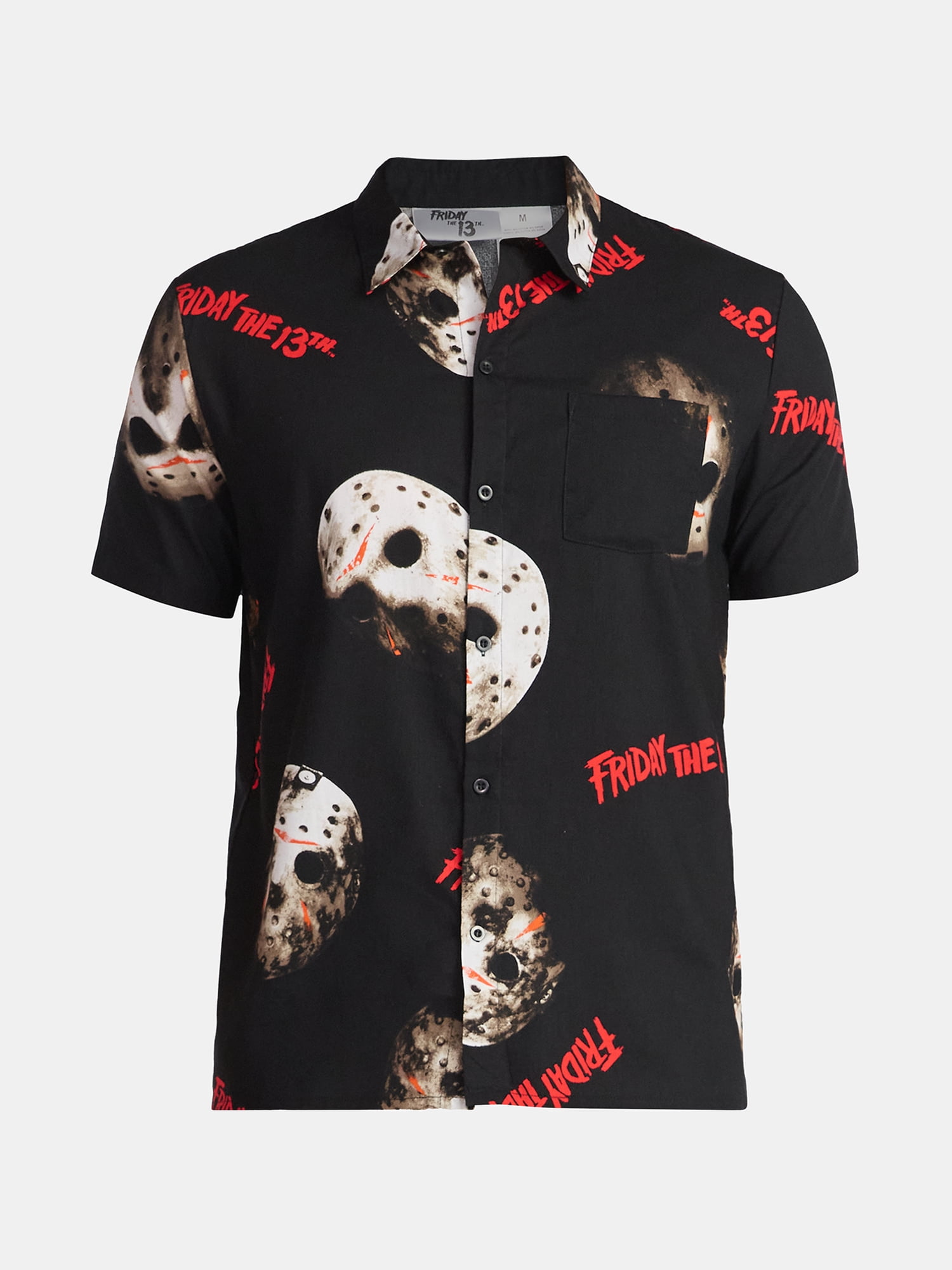 Friday the 13th Men's and Big Men's Graphic Print Shirt with Short Sleeves, Sizes XS-3XL