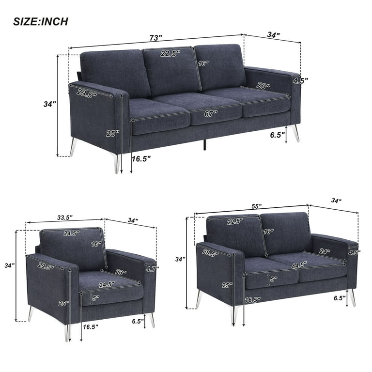 Indoor/Outdoor Three Back and Three Seat Cushion Sofa Set Mozaic Company Fabric: Basil, Size: 22.5 H x 22.5 W x 5 D