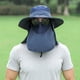 thumbnail image 3 of Sombrero para el sol Gorra con protección UV Ala ancha Nylon Transpirable Secado rápido UPF 50+ Sombrero de pesca con cubierta extraíble para solapa en el cuello y la cara Azul oscuro, 3 of 10