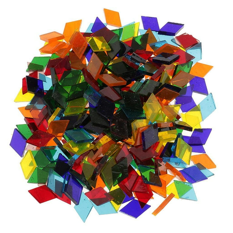 550 Pieces Assorted Colorful Glass Mosaic Tiles for Crafts Decoration, Size: 11mm 12mm