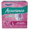 Assurance Incontinence & Postpartum Underwear for Women, Maximum Absorbency, L, 72 Count