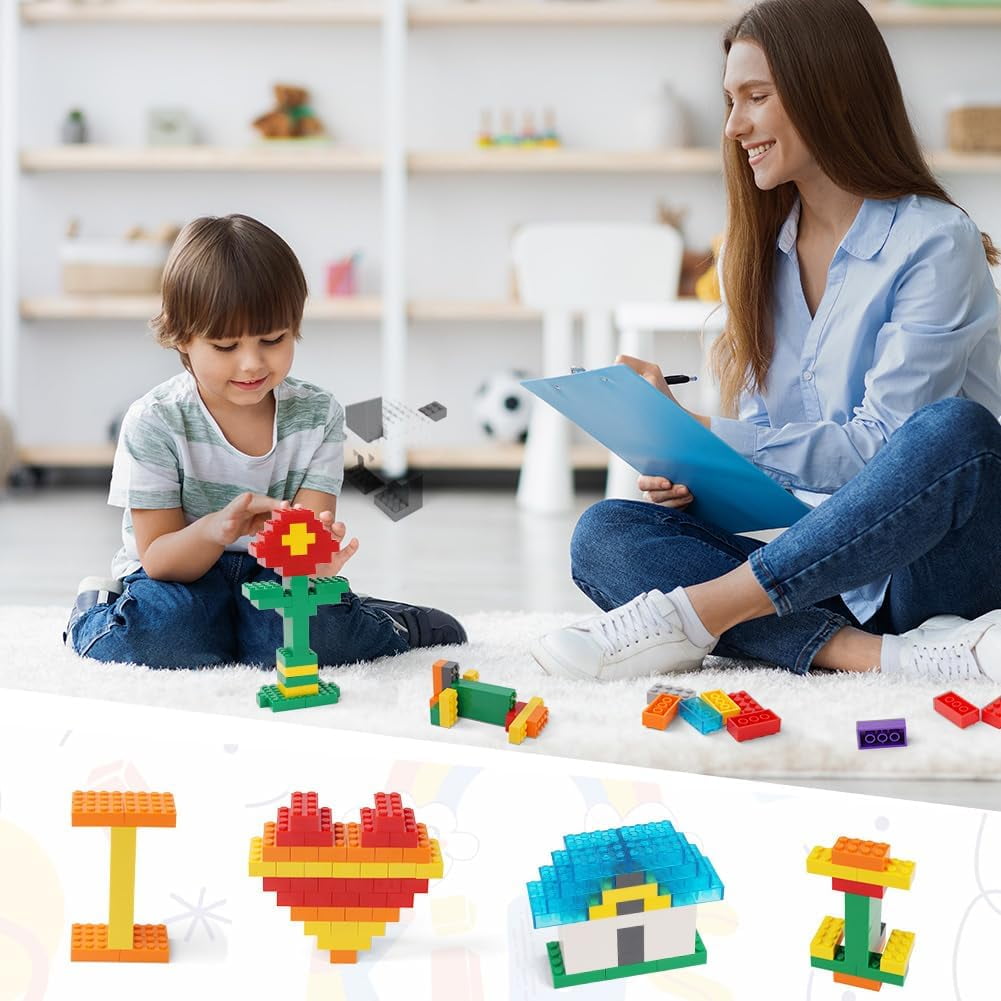 Classic Multicolor Building Blocks Bulk Pack , 320 Pieces 2x4 Individual Bricks, Creative Brick Box, Compatible With Major Brands
