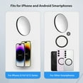thumbnail image 2 of MagSafe Compatible Convex Selfie Mirror for Smartphone Rear Camera with Magnetic Ring, Protective Storage Case - Premium Metal & Acrylic Construction, Available in Silver and Black, 2 of 6
