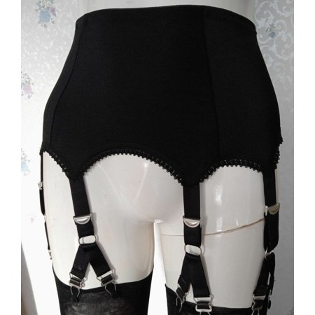 High Waist Garter - Women Sexy High Waist Vintage Garter Belt 6 Straps 12 Claws Plain Suspender Belt Lingerie