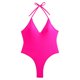 thumbnail image 5 of Trajes de Baño de Bikini de Mujer sin Mangas de Gran Tamaño de Color Sólido con Cuello Colgante V-Cuello Conjunto para la Piscina de Playa Y Verano, 5 of 9